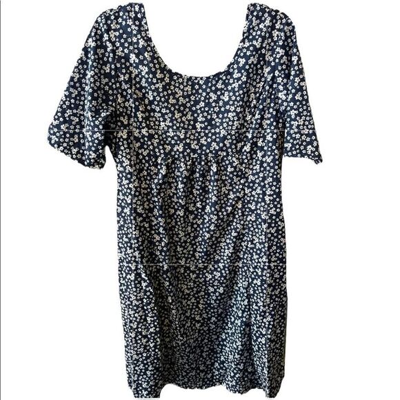 MISSLOOK Misslook navy blue white floral midi dress - Large / L - Picture 9 of 9